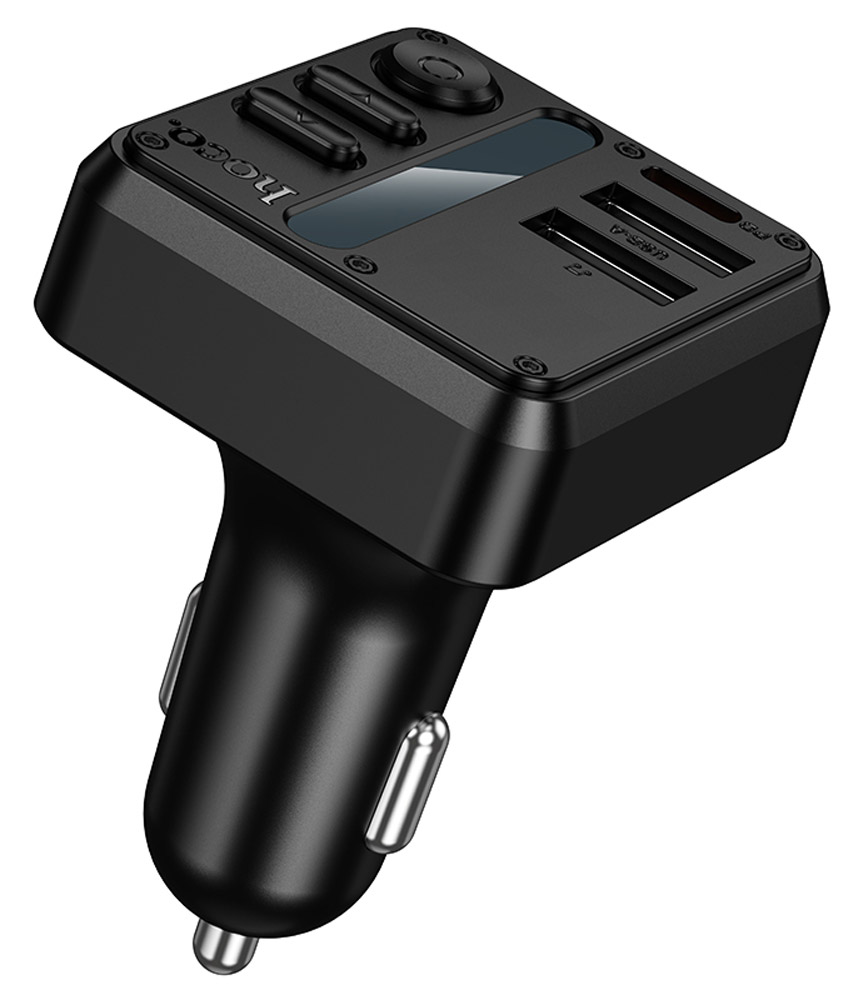 зарядка для телефона в машину с FM трансмиттером Hoco E89 Libre 45W(1A1C) car BT FM transmitter black