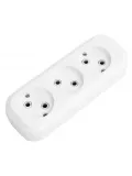 тройник электрический MAKEL MIMOZA на 3 гнезда б/з 10032 белый