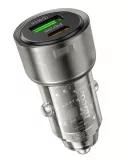зарядка для телефона в машину Hoco Z52 Spacious PD38W(1C1A) car charger transparent black