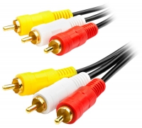 кабель межблочный ATcom 3xRCA-&gt;3xRCA 1.0m (M/M)
