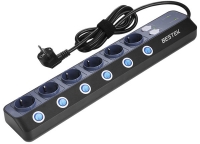 сетевой фильтр на 6 розеток Bestek EU power strip  MRJ6404 сетевой фильтр на 6 розеток Bestek EU power strip  MRJ6404