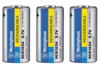 аккумуляторы Westinghouse RCR123A 3,7V 750mAh без защиты 3шт.