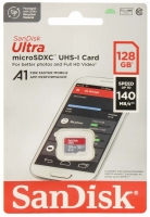 карта памяти SanDisk 128GB microSDXC Class 10 Ultra UHS-I A 1 (140 Mb/s) без адаптера