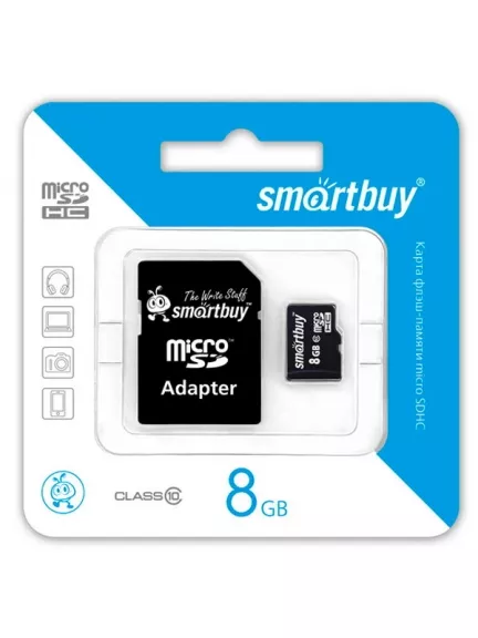 карта памяти SmartBuy 8Gb microSDHC Class 10
