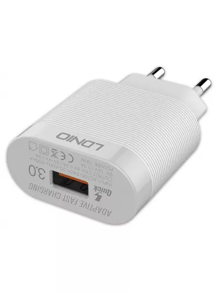 зарядное устройство LDNIO A303Q USB*3A Quick Charge 3.0 + кабель USB - micro USB