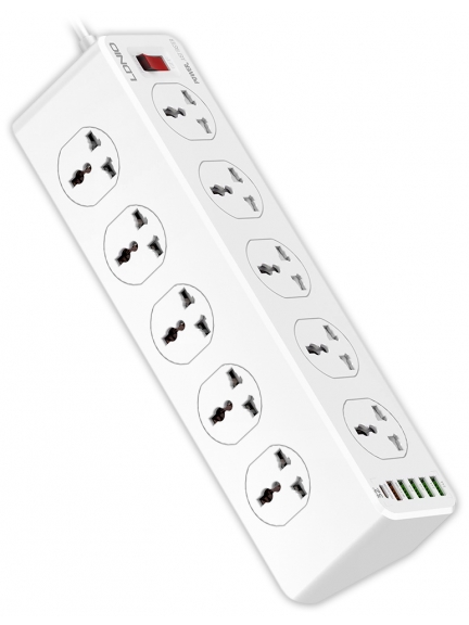 сетевой фильтр LDNIO SC10610 5USB*1TypeC*10 розеток 2м