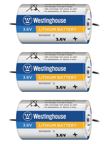 литиевые промышленные батарейки Westinghouse ER 34615Y (D) axial wires 3шт.