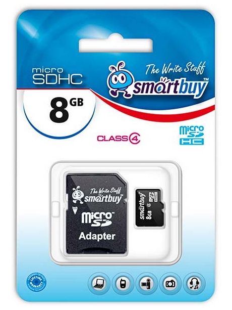 карта памяти SmartBuy 8Gb microSDHC Class 4 
