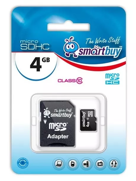 карта памяти SmartBuy 4Gb microSDHC Class 10 