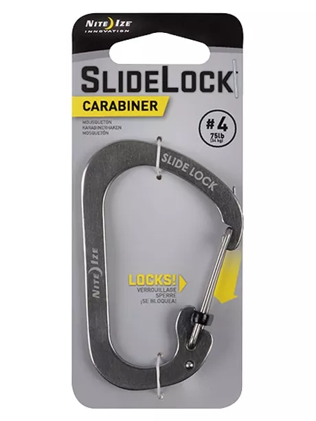 карабин Nite Ize Carabiner SlideLock #4 стальной