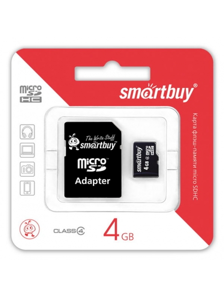 карта памяти SmartBuy 4Gb microSDHC Class 4 