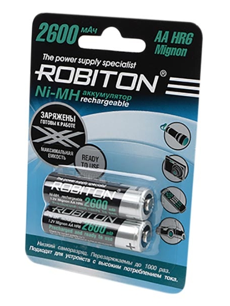аккумулятор Robiton 2600 mAh R6/AA RTU-2BL 