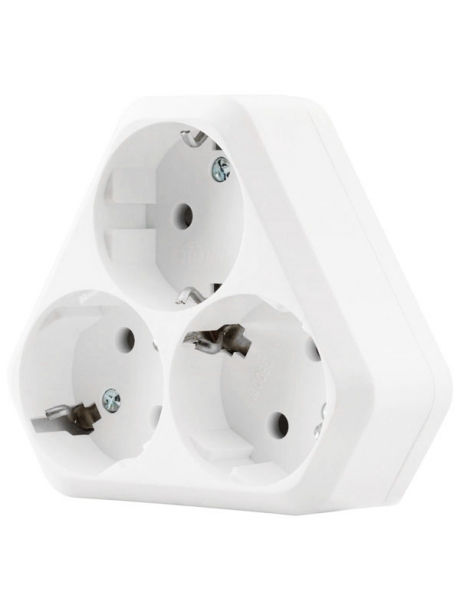 тройник электрический MAKEL MIMOZA на 3 гнезда  с/заз 10001204 белый