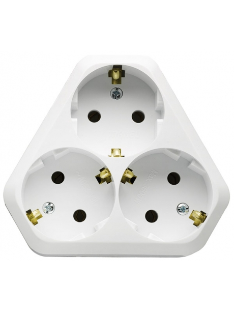 тройник электрический MAKEL MIMOZA на 3 гнезда  с/заз 10001204 белый