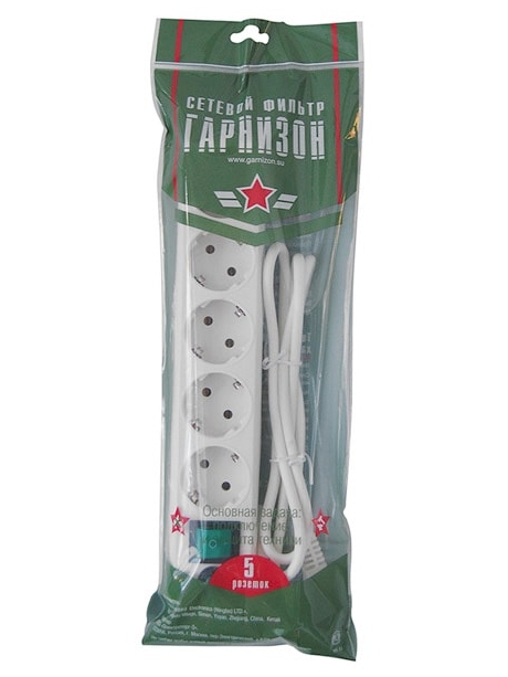 сетевой фильтр Гарнизон EHL-5 1,4 м/5 розеток белый