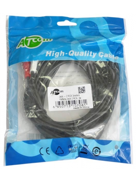 переходник ATcom 3 m jack3.5(m)->2RCA(m) 