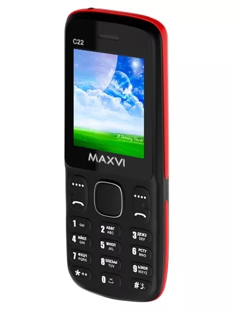 мобильный телефон Maxvi C22 black-red