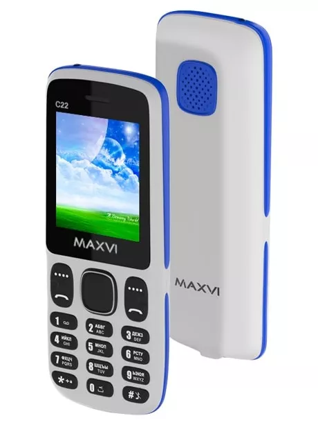 мобильный телефон Maxvi C22 white-blue