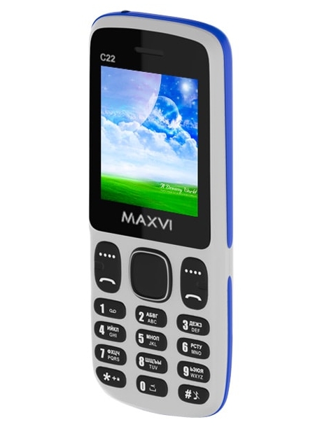 мобильный телефон Maxvi C22 white-blue