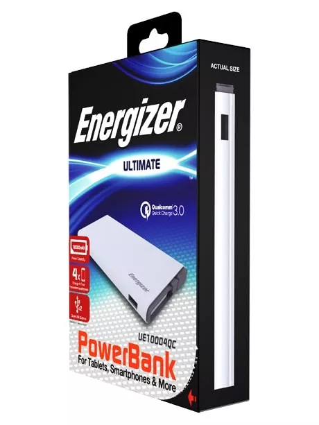 Портативное зарядное устройство Energizer Power Bank UE10004QC 10000 mAh QC 3.0 white