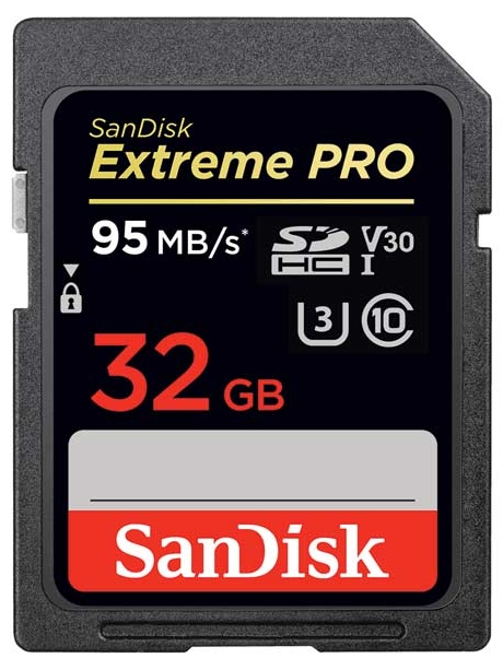 карта памяти SanDisk 32Gb SDHC Class 10 Extreme PRO V30 UHS-I (U3) 
