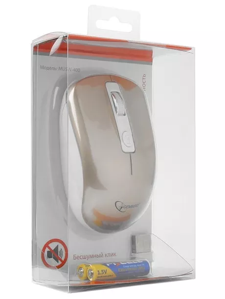 бесшумная беспроводная мышь Gembird MUSW-400 pink gold