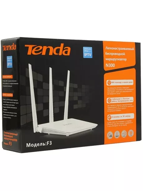 Wi-Fi маршрутизатор Tenda F3 white