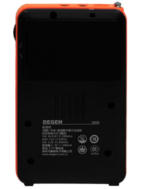 цифровой портативный радиоприемник Degen DE26 black