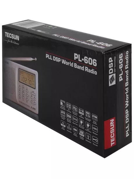 цифровой радиоприемник с расширенным ФМ диапазоном Tecsun PL-606 (export version) black