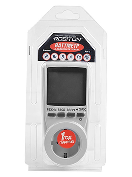 цифровой ваттметр Robiton PM-3 white