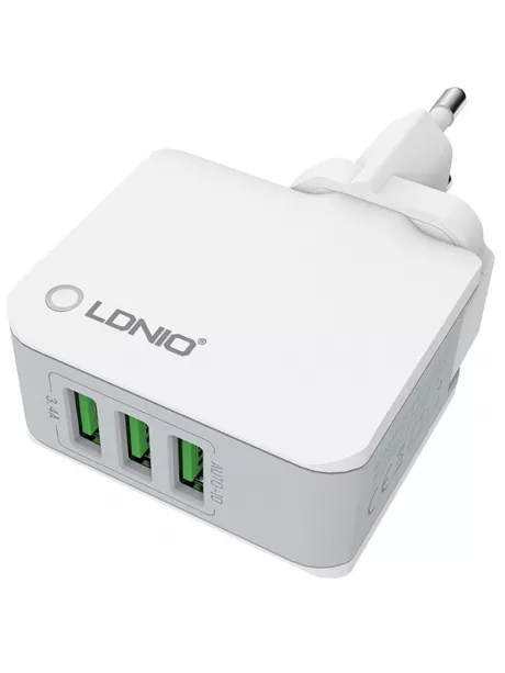 универсальное зарядное устройство LDNIO A3303 3USB *3,4A white