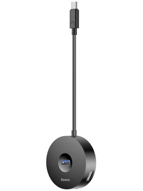 концентратор USB 3.0 Baseus round box HUB adapter Type-C black