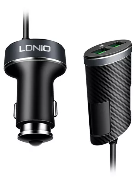 автомобильное зарядное устройство LDNIO Двойное АЗУ C502 4USB*5,1A black