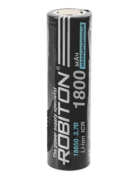 литиевый аккумулятор Robiton 18650 Li-Ion 1800 mAh  без защиты 
