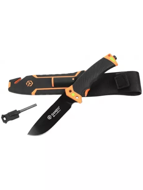 туристический нож с огнивом и точилкой Ganzo G803 orange