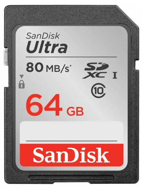 карта памяти SanDisk 64Gb SDXC Class 10 Ultra UHS-I 80MB/s 