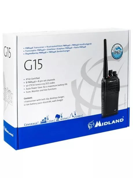 влагостойкая портативная рация Midland G15 