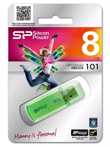 USB-накопитель Silicon Power Helios 101 8Gb green