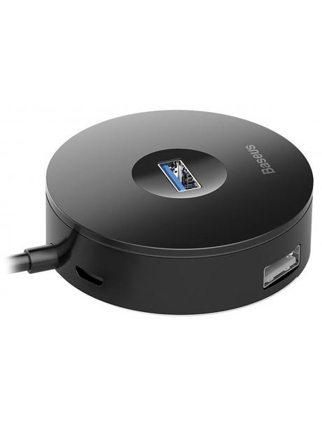 USB хаб с дополнительным питанием Baseus round box HUB adapter 1m black