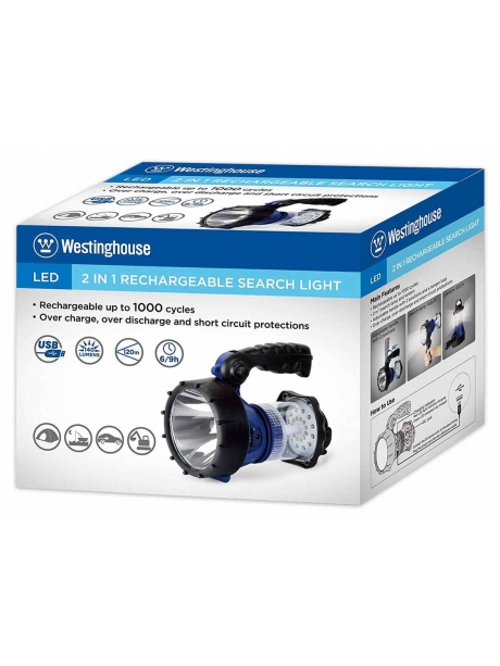 фонарь светодиодный аккумуляторный Westinghouse WF1504-CB синий/черный