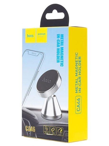 магнитный держатель Hoco CA46 Metal magnetic in-car holder for dashboard silver