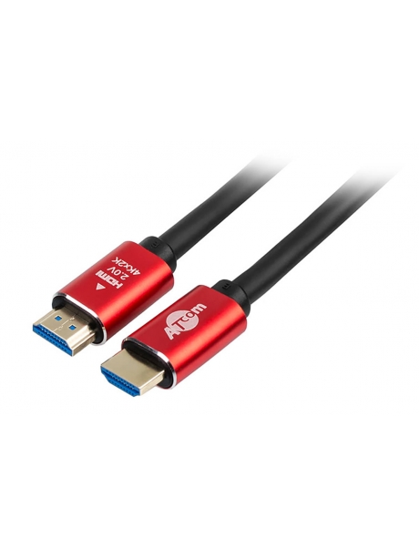 HDMI кабель ATcom HDMI>HDMI 2.0м VER 2.0 red/gold
