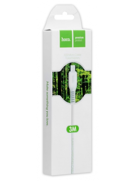 кабель передачи данных Hoco X20 Flash micro 3m white