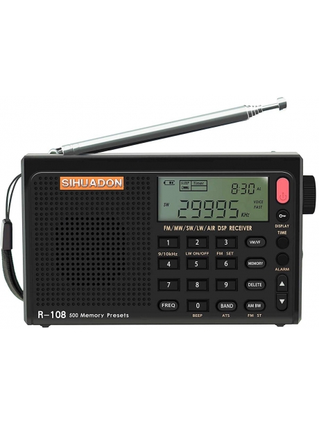всеволновый цифровой радиоприемник SIHUADON R-108 black