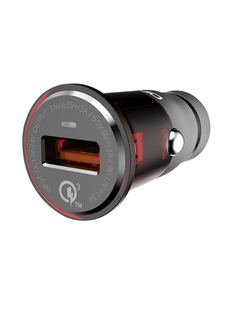 автомобильное зарядное устройство LDNIO C304Q 1USB QC3.0 + micro cable grey/red