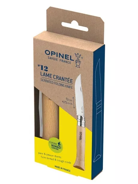 складной нож Opinel №12 Stainless Steel серрейтор бук