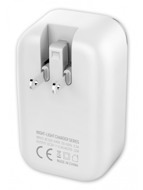 зарядное устройство с ночником LDNIO A2205 Touch LED lamp and 2 USB charger white gold
