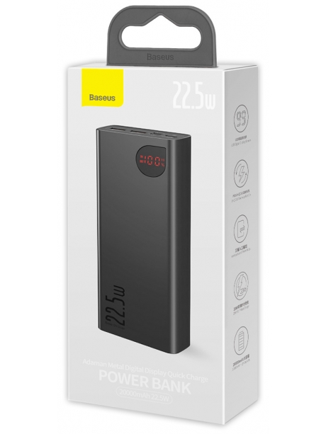 внешний аккумулятор Baseus Adaman Metal Digital Display QC Power Bank 20000mAh 22.5W black