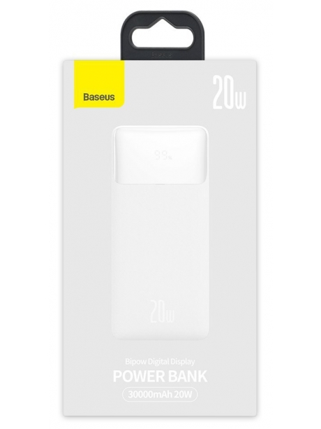 внешний аккумулятор Baseus Bipow Digital Display Power bank 30000mAh 20W white