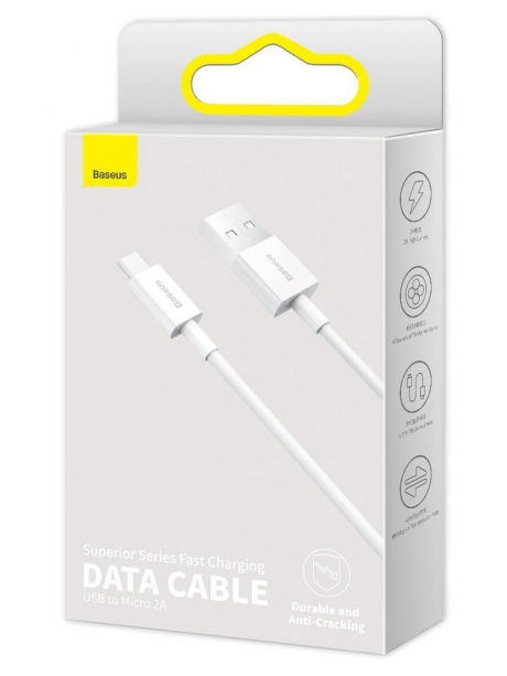 кабель передачи данных Baseus Superior Series Fast Charging Data Cable USB to Micro 2A 1m white